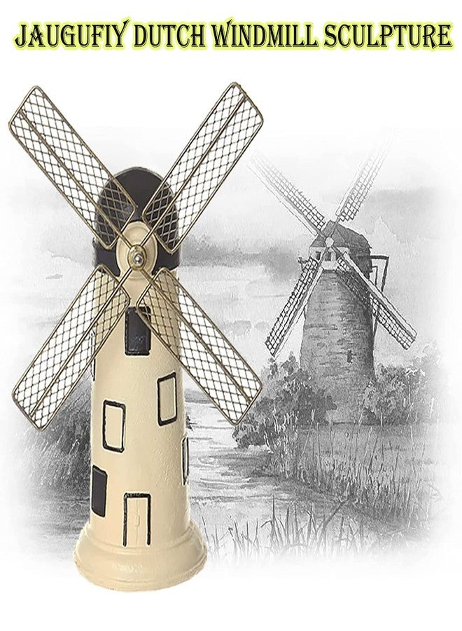 Jaugufiy Dutch Windmill Sculpture，Resin Windmill Piggy Bank，Ornament Coin Bank Coin Box Money Bank Decor Ornament Creative Piggy Bank Statue Resin Crafts for Table Bookshelf Cabinet Decoration(yellow) - Image 3